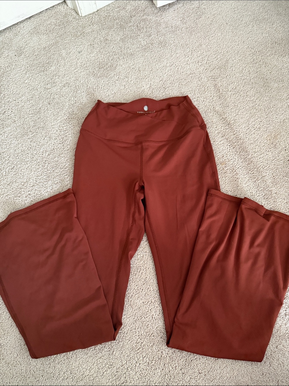 Fabletics Wide-Leg Jumpsuit-Style Leggings in Rust